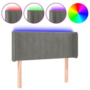 Hoofdbord LED 103x16x78/88 cm fluweel lichtgrijs