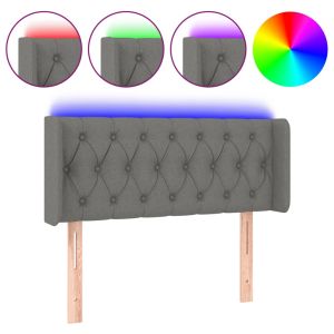 Hoofdbord LED 103x16x78/88 cm stof donkergrijs