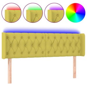 Hoofdbord LED 147x16x78/88 cm stof groen