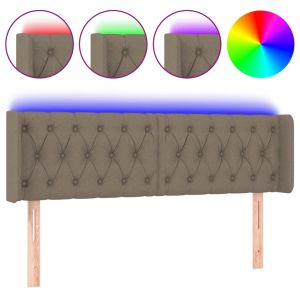 Hoofdbord LED 163x16x78/88 cm stof taupe