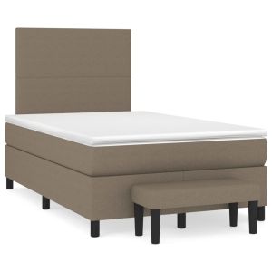 Boxspring met matras stof taupe 120x200 cm