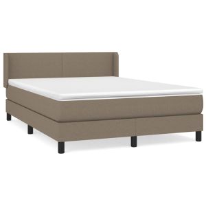 Boxspring met matras stof taupe 140x190 cm