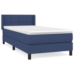 Boxspring met matras stof blauw 80x200 cm