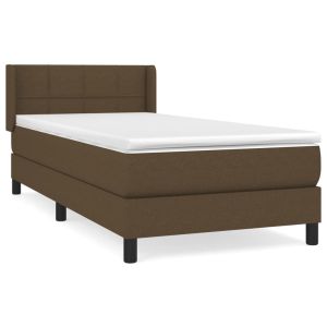 Boxspring met matras stof donkerbruin 100x200 cm