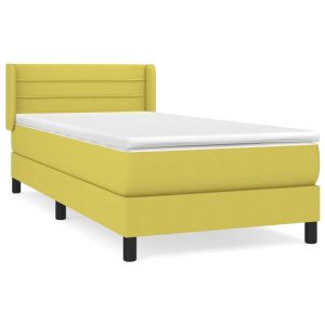 Boxspring met matras stof groen 100x200 cm