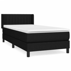 Boxspring met matras stof zwart 100x200 cm