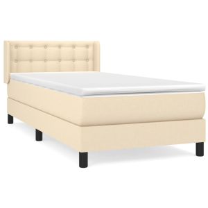 Boxspring met matras stof crèmekleurig 90x200 cm