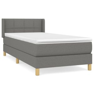 Boxspring met matras stof donkergrijs 80x200 cm