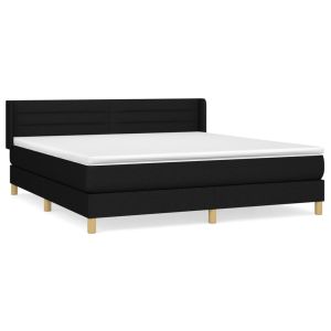 Boxspring met matras stof zwart 160x200 cm
