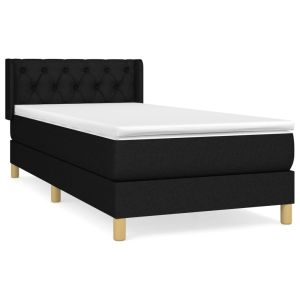 Boxspring met matras stof zwart 80x200 cm