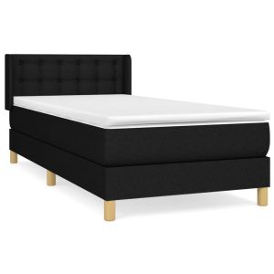 Boxspring met matras stof zwart 90x190 cm