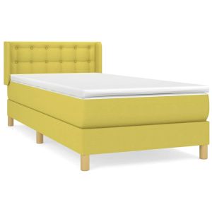 Boxspring met matras stof groen 100x200 cm