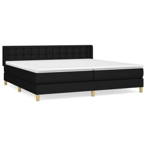 Boxspring met matras stof zwart 180x200 cm