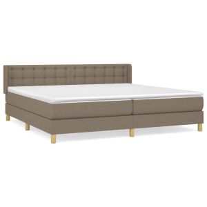Boxspring met matras stof taupe 180x200 cm