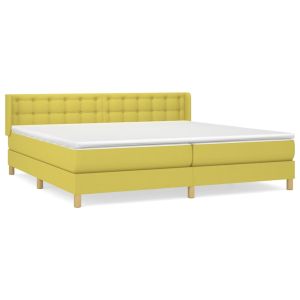 Boxspring met matras stof groen 200x200 cm