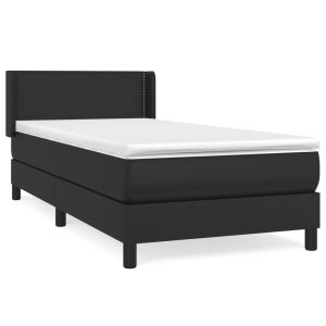 Boxspring met matras kunstleer zwart 80x200 cm