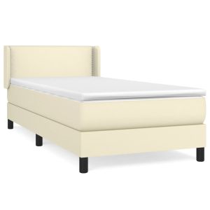 Boxspring met matras kunstleer crèmekleurig 80x200 cm