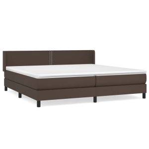 Boxspring met matras kunstleer bruin 200x200 cm