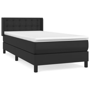 Boxspring met matras kunstleer zwart 100x200 cm