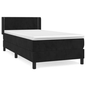 Boxspring met matras fluweel zwart 90x190 cm