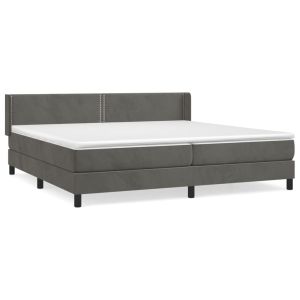 Boxspring met matras fluweel donkergrijs 200x200 cm