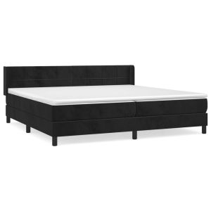 Boxspring met matras fluweel zwart 200x200 cm