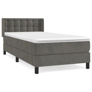 Boxspring met matras fluweel donkergrijs 80x200 cm