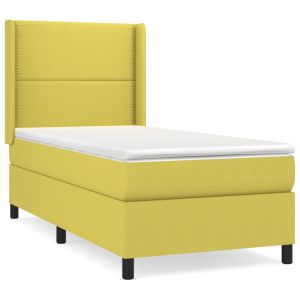 Boxspring met matras stof groen 80x200 cm