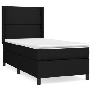 Boxspring met matras stof zwart 100x200 cm