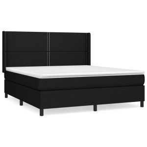 Boxspring met matras stof zwart 180x200 cm