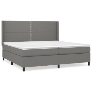 Boxspring met matras stof donkergrijs 200x200 cm