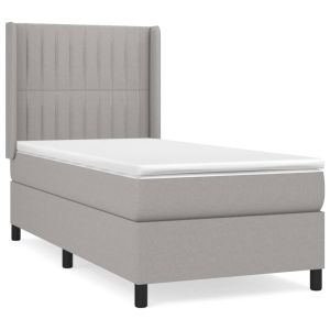Boxspring met matras stof lichtgrijs 80x200 cm
