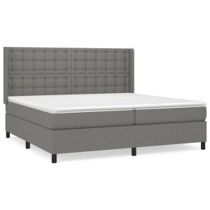 Boxspring met matras stof donkergrijs 200x200 cm