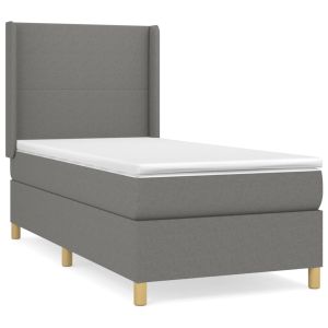 Boxspring met matras stof donkergrijs 80x200 cm