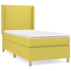 Boxspring met matras stof groen 80x200 cm