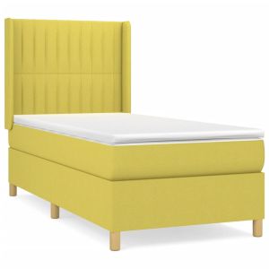 Boxspring met matras stof groen 80x200 cm