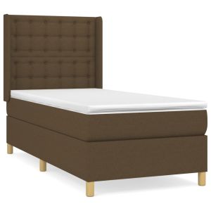 Boxspring met matras stof donkerbruin 80x200 cm
