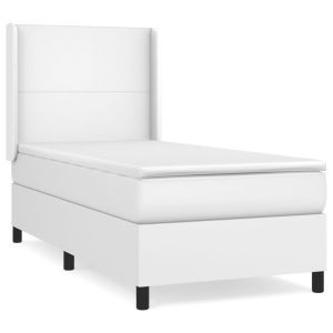 Boxspring met matras kunstleer wit 100x200 cm