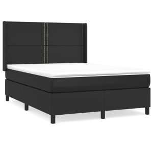 Boxspring met matras kunstleer zwart 140x200 cm