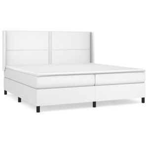 Boxspring met matras kunstleer wit 200x200 cm
