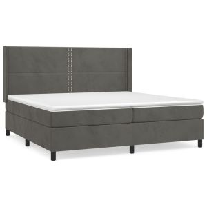 Boxspring met matras fluweel donkergrijs 200x200 cm