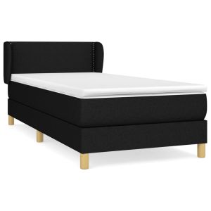 Boxspring met matras stof zwart 90x190 cm