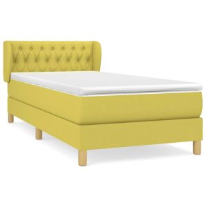 Boxspring met matras stof groen 100x200 cm