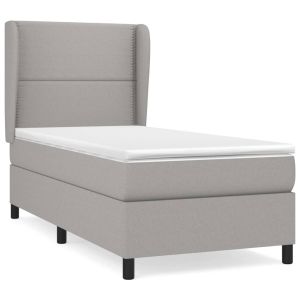 Boxspring met matras stof lichtgrijs 80x200 cm