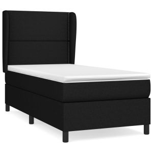 Boxspring met matras stof zwart 100x200 cm