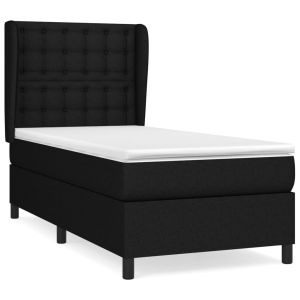 Boxspring met matras stof zwart 100x200 cm