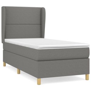 Boxspring met matras stof donkergrijs 80x200 cm
