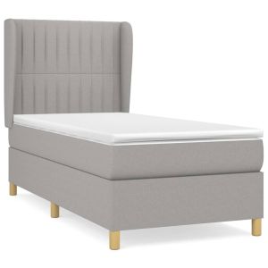 Boxspring met matras stof lichtgrijs 80x200 cm