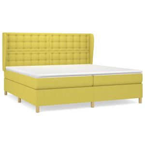 Boxspring met matras stof groen 200x200 cm
