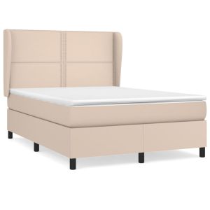 Boxspring met matras kunstleer cappuccinokleurig 140x200 cm